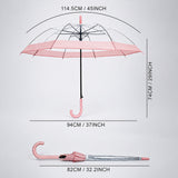 LSB Peach Big Border Transparent Umbrella for Teens & Adults