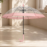 LSB Peach Big Border Transparent Umbrella for Teens & Adults