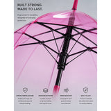LSB Hot Pink Jelly Transparent Umbrella for Teens & Adults