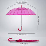 LSB Hot Pink Jelly Transparent Umbrella for Teens & Adults