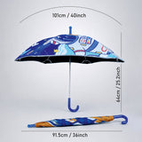 LSB Wheel style Planet Space Astronaut Printed UPF 50+ Kids-Umbrella-5-10Y