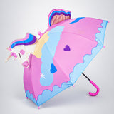 LSB 3D Face Pink Unicorn Umbrella for Kids-3-8Y