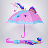 LSB 3D Face Pink Unicorn Umbrella for Kids-3-8Y