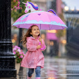 LSB 3D Face Pink Unicorn Umbrella for Kids-3-8Y