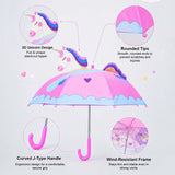 LSB 3D Face Pink Unicorn Umbrella for Kids-3-8Y