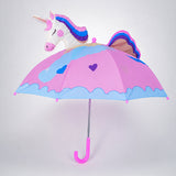 LSB 3D Face Pink Unicorn Umbrella for Kids-3-8Y