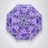LSB Purple Floral Tile Print Umbrella for Teens & Adults