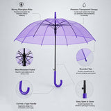 LSB Rich Purple Jelly Transparent Umbrella for Teens & Adults
