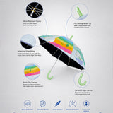 LSB Wheel style Rainbow Duck Printed UPF 50+ Kids-Umbrella-5-10Y