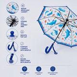 LSB Sea Shark theme Transparent Umbrella for Toddlers & Kids