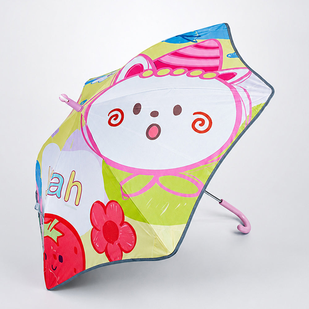 LSB Wheel style Strawberry & Teddy Printed UPF 50+ Kids-Umbrella-5-10Y