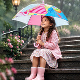LSB Wheel style Strawberry & Teddy Printed UPF 50+ Kids-Umbrella-5-10Y