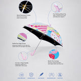 LSB Wheel style Strawberry & Teddy Printed UPF 50+ Kids-Umbrella-5-10Y