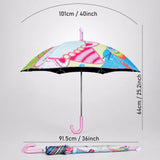LSB Wheel style Strawberry & Teddy Printed UPF 50+ Kids-Umbrella-5-10Y