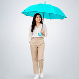 LSB Teal Solid Black border Umbrella for Adults & Teens