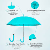 LSB Teal Solid Black border Umbrella for Adults & Teens