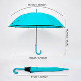 LSB Teal Solid Black border Umbrella for Adults & Teens