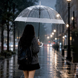 LSB White Big Border Transparent Umbrella for Teens & Adults