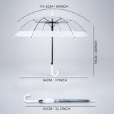 LSB White Big Border Transparent Umbrella for Teens & Adults