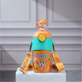 Little Surprise Box,Orange 3D Foxy Toy Lid Kids Stainless Steel Water Bottle,500ml