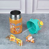Little Surprise Box,Orange 3D Foxy Toy Lid Kids Stainless Steel Water Bottle,500ml