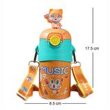 Little Surprise Box,Orange 3D Foxy Toy Lid Kids Stainless Steel Water Bottle,500ml