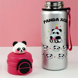 Little Surprise Box,Silver Pink 3d Panda Stainless Steel Kids Water Bottle, 550ml