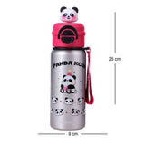 Little Surprise Box,Silver Pink 3d Panda Stainless Steel Kids Water Bottle, 550ml