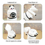 Little Surprise Box,White 3d Panda Stainless Steel Kids Water Bottle, 550ml