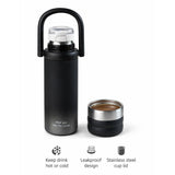 LSB, Black 3Stripes Lid Series, Stainless Steel Kids Water Bottle , 500ml