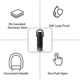 LSB, Black 3Stripes Lid Series, Stainless Steel Kids Water Bottle , 500ml