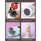 LSB, Black & white diamond Moo series insulated thermos Bottle with detachable filter for Kids and Adults, 600ml