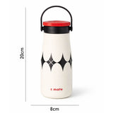 LSB, Black & white diamond Moo series insulated thermos Bottle with detachable filter for Kids and Adults, 600ml