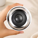 LSB Blue Checks Cup Lid Design, Sleek Stainless Steel Thermos & Water Bottle for Kids, 350ml