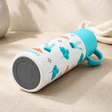 LSB Blue Checks Cup Lid Design, Sleek Stainless Steel Thermos & Water Bottle for Kids, 350ml