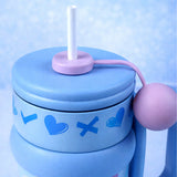 LSB, Blue Pastel XOXO series, Stainless Steel Tumbler and Water Bottle for Kids & Adults, 540ml