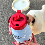LSB, Blue Star, Moo series insulated thermos Bottle with detachable filter for Kids and Adults, 600ml