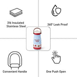 LSB, Blue Star, Moo series insulated thermos Bottle with detachable filter for Kids and Adults, 600ml