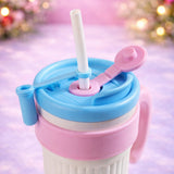 LSB, Lt Blue Lid, TV Bear, Twilight Tumbler Series, Stainless Steel Tumbler and Water Bottle for Teens and Adults, 750 ml