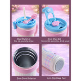 LSB, Lt Blue Lid, TV Bear, Twilight Tumbler Series, Stainless Steel Tumbler and Water Bottle for Teens and Adults, 750 ml