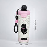 LSB Bow Catty, Black Ball Lid Series, Stainless Steel Tumbler and Water Bottle for Kids & Adults, 650ml