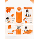 LSB Brown Horse Design, Two Lid Series with Plush Cover, Stainless Steel Water Bottle & Hot thermos flask for Kids and Toddlers, 500ml