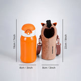 LSB Brown Horse Design, Two Lid Series with Plush Cover, Stainless Steel Water Bottle & Hot thermos flask for Kids and Toddlers, 500ml