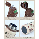LSB, Brown Teddy Cuplid Series, Stainless Steel Kids Water Bottle , 500ml