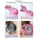 LSB, Bunny 3d Face Lid with Matching Cover Stainless Steel Water Bottle for Kids,550 ml