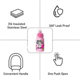 LSB, Bunny 3d Face Lid with Matching Cover Stainless Steel Water Bottle for Kids,550 ml