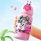 LSB, Bunny 3d Face Lid with Matching Cover Stainless Steel Water Bottle for Kids,550 ml