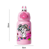 LSB, Bunny 3d Face Lid with Matching Cover Stainless Steel Water Bottle for Kids,550 ml