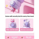 LSB, Purple Cat 3d Face Lid with Matching Cover Stainless Steel Water Bottle for Kids,550 ml