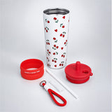 LSB Red Cherry Hearts, Good Time Series, Stainless Steel Tumbler and Water Bottle for Kids & Adults, 710ml